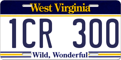 WV license plate 1CR300
