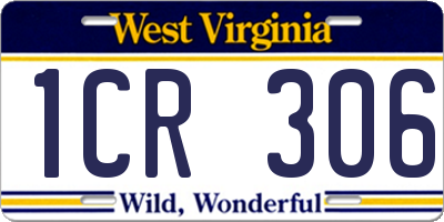 WV license plate 1CR306