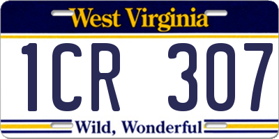 WV license plate 1CR307