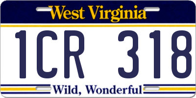 WV license plate 1CR318