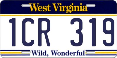 WV license plate 1CR319