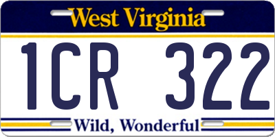 WV license plate 1CR322