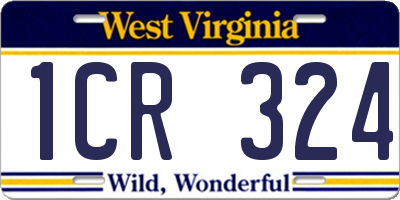 WV license plate 1CR324