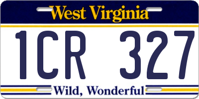 WV license plate 1CR327
