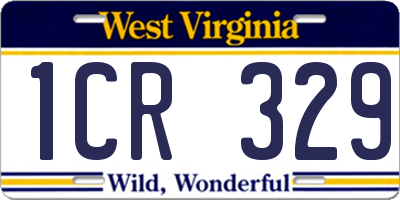 WV license plate 1CR329
