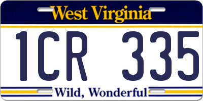WV license plate 1CR335