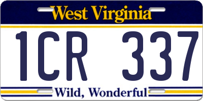 WV license plate 1CR337