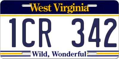 WV license plate 1CR342