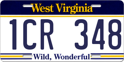 WV license plate 1CR348