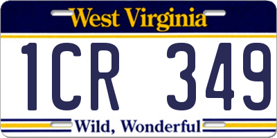 WV license plate 1CR349