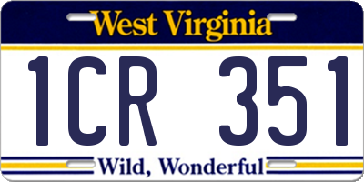 WV license plate 1CR351