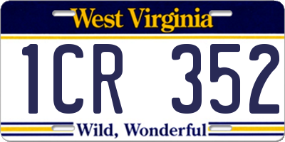 WV license plate 1CR352
