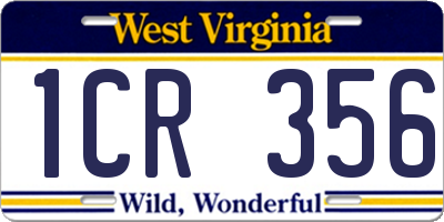 WV license plate 1CR356