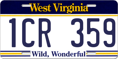 WV license plate 1CR359