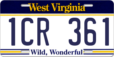 WV license plate 1CR361