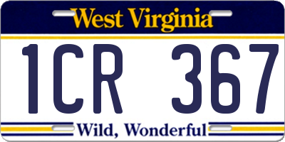 WV license plate 1CR367