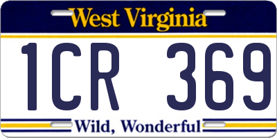 WV license plate 1CR369