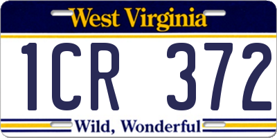 WV license plate 1CR372