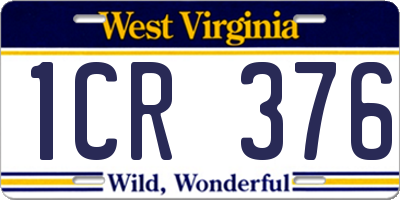 WV license plate 1CR376