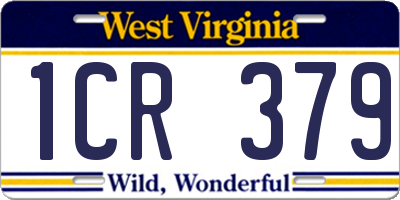 WV license plate 1CR379