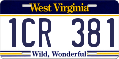 WV license plate 1CR381