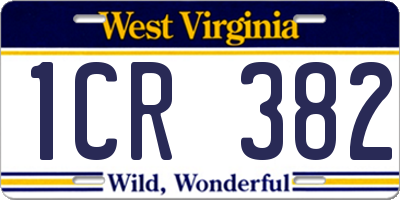 WV license plate 1CR382
