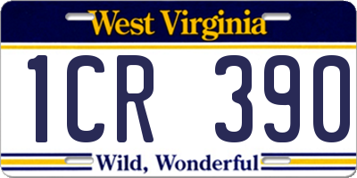 WV license plate 1CR390