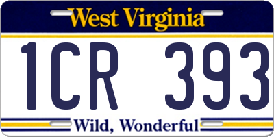 WV license plate 1CR393