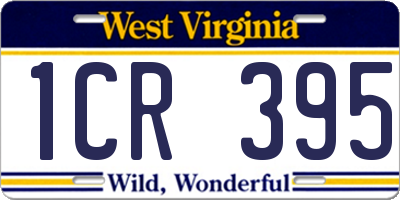 WV license plate 1CR395