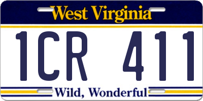 WV license plate 1CR411