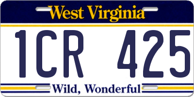 WV license plate 1CR425