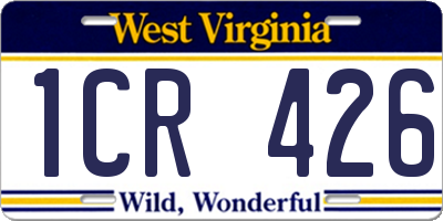 WV license plate 1CR426