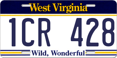 WV license plate 1CR428