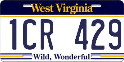 WV license plate 1CR429