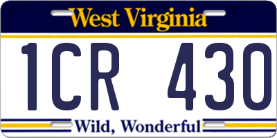 WV license plate 1CR430