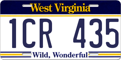 WV license plate 1CR435