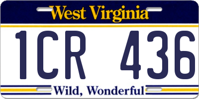 WV license plate 1CR436