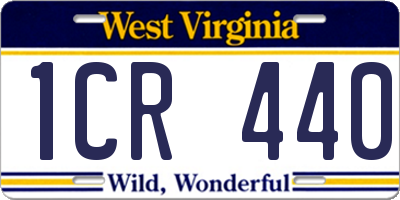 WV license plate 1CR440