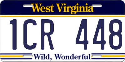 WV license plate 1CR448
