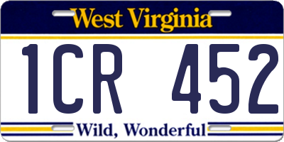 WV license plate 1CR452