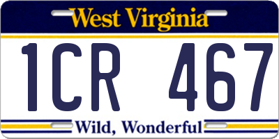 WV license plate 1CR467