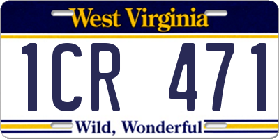 WV license plate 1CR471