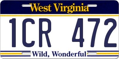 WV license plate 1CR472