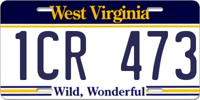 WV license plate 1CR473