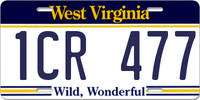WV license plate 1CR477