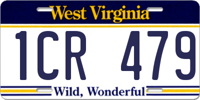 WV license plate 1CR479