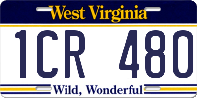 WV license plate 1CR480
