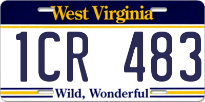 WV license plate 1CR483