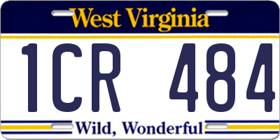 WV license plate 1CR484