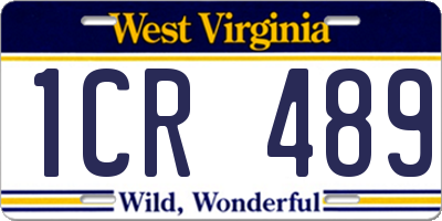 WV license plate 1CR489